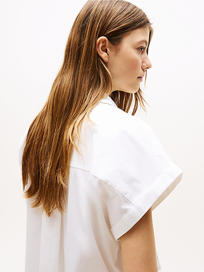 Kadın Poplin Sleeveless Gömlek Beyaz  WW0WW45897YCF