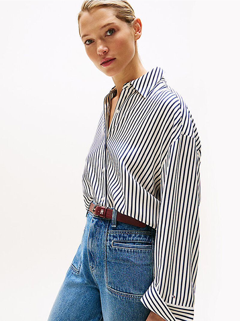 Kadın Vis Twill Easy Gömlek Lacivert WW0WW458880FD