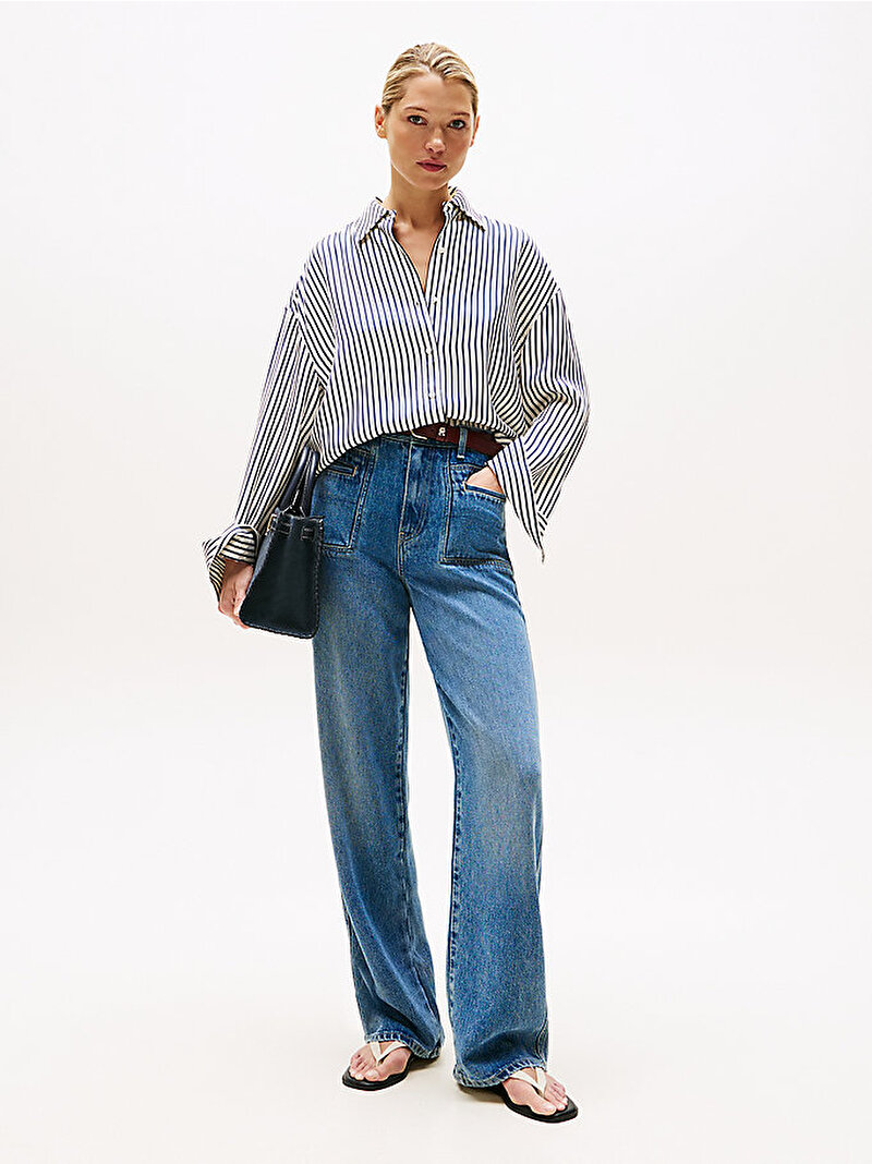 Kadın Vis Twill Easy Gömlek Lacivert WW0WW458880FD