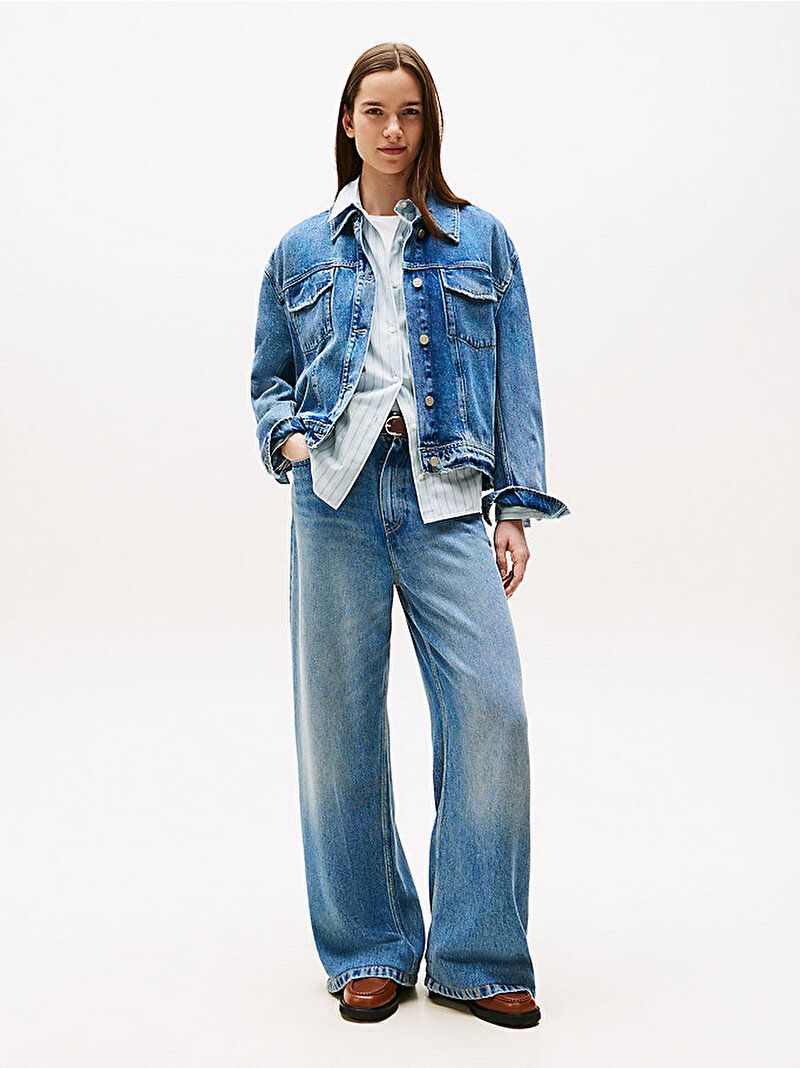 Kadın Denim Lana Casual Ceket Mavi WW0WW464851A5