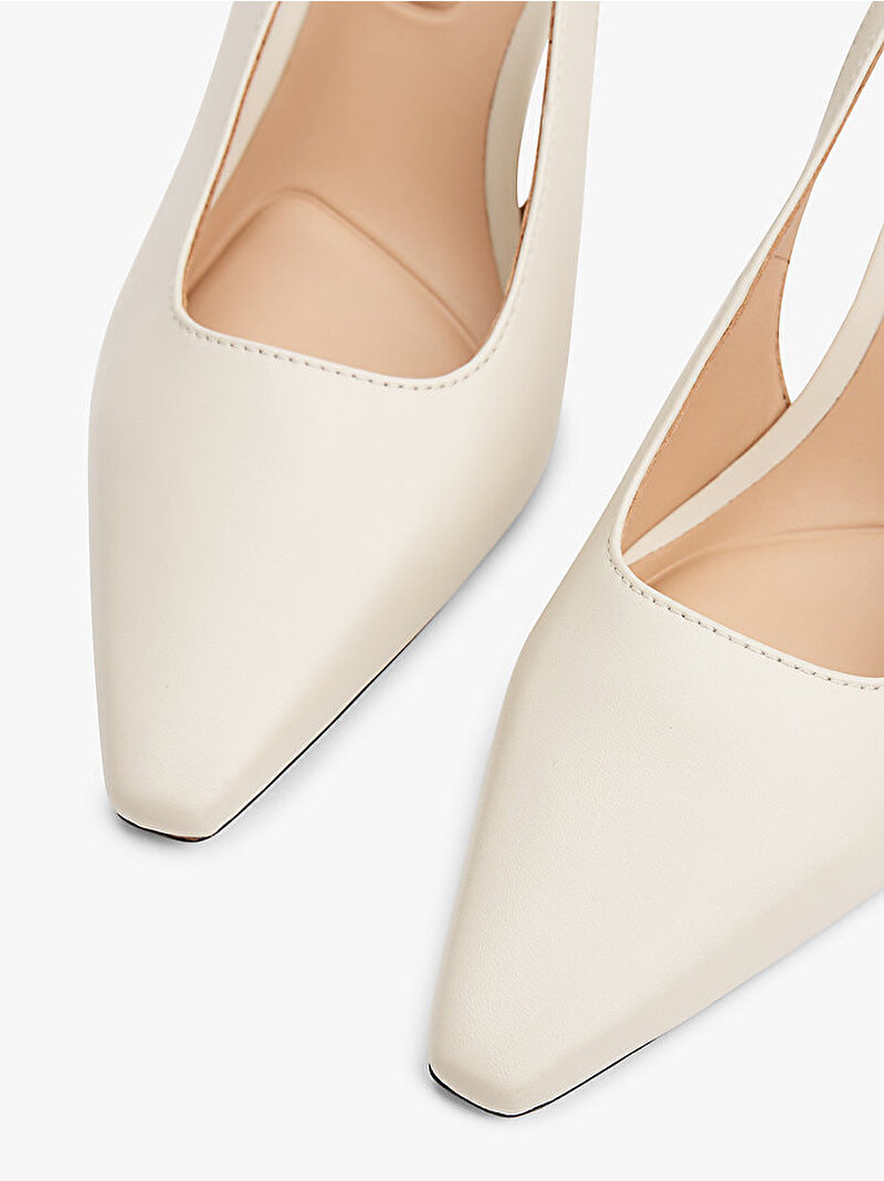 Kadın Squared Toe Topuklu Ayakkabı Bej  FW0FW08636ACG