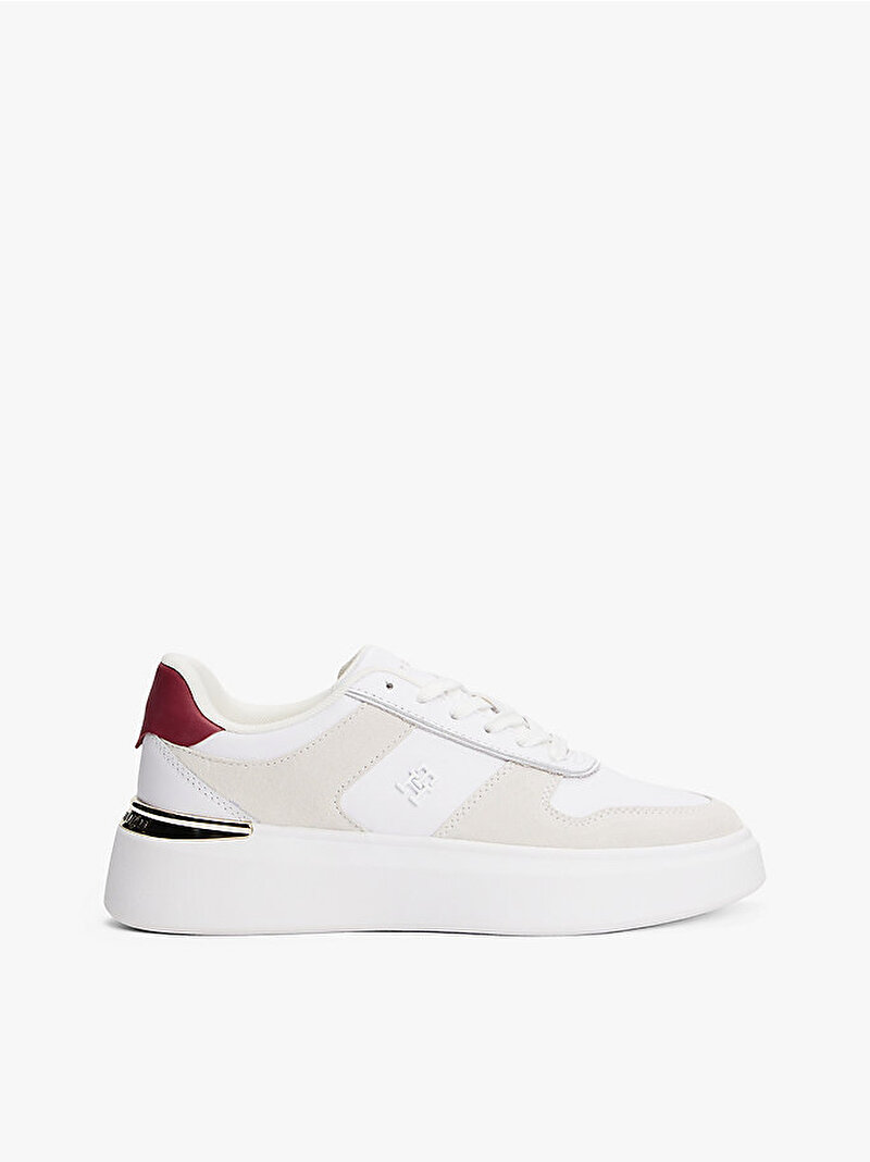 Kadın TH Fashion Court Mix Sneaker Beyaz  FW0FW08632YBS