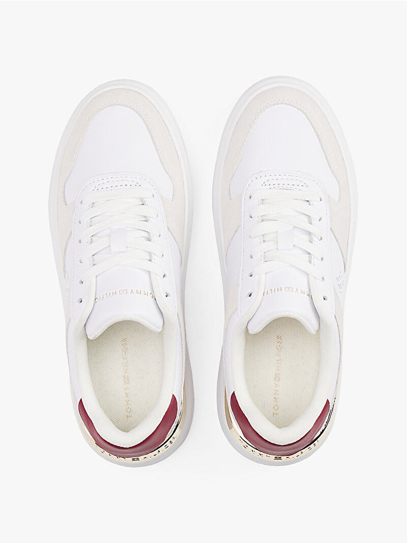 Kadın TH Fashion Court Mix Sneaker Beyaz  FW0FW08632YBS