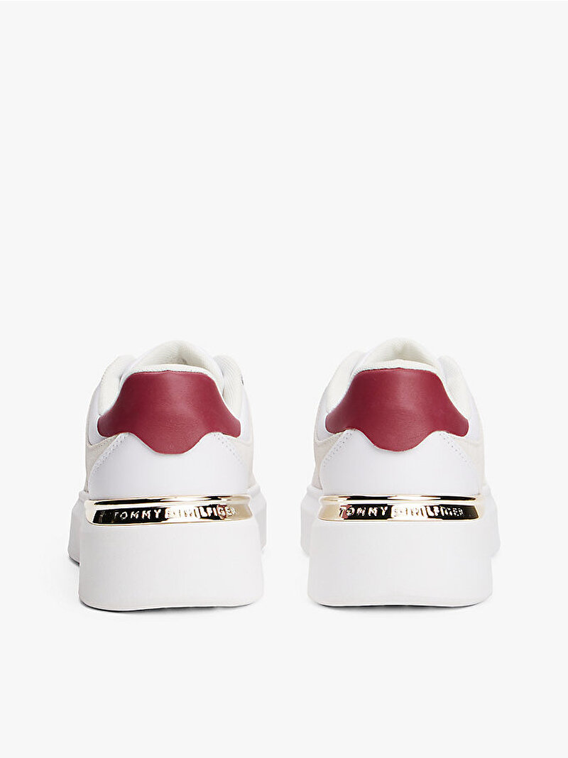 Kadın TH Fashion Court Mix Sneaker Beyaz  FW0FW08632YBS