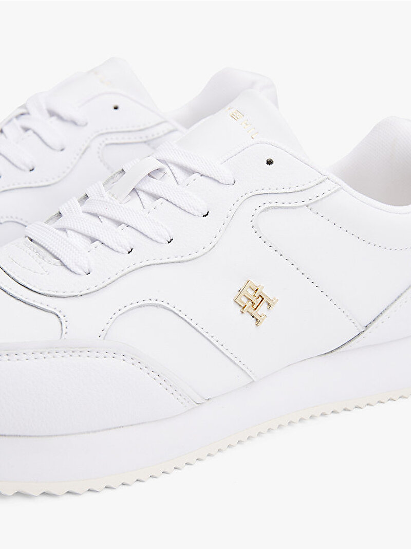 Kadın Leather Runner Sneaker Beyaz  FW0FW08696YBS