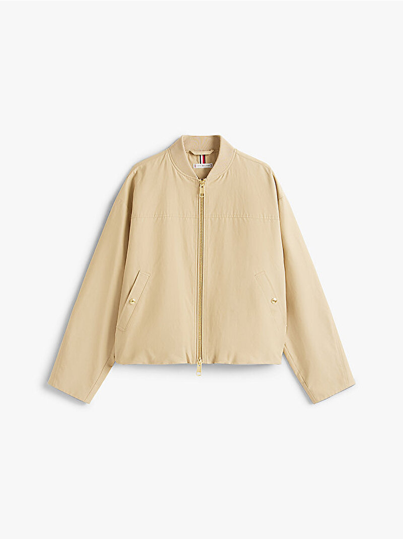 Kadın Cotton Nylon Regular Bomber Ceket Bej  WW0WW45619AEX