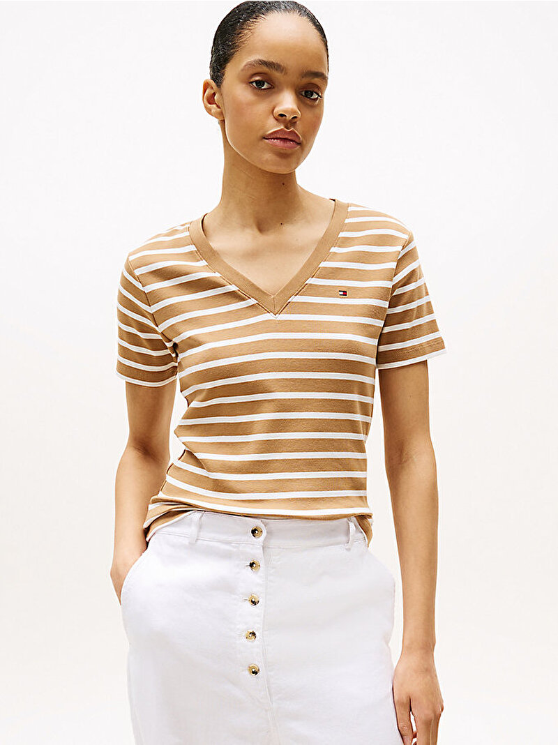 Kadın Slim Cody T-shirt Bej  WW0WW405840BN