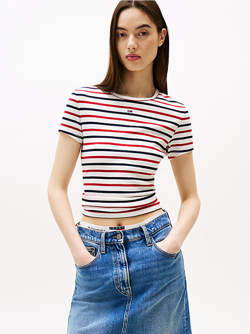 Kadın TJW Slim Essential T-shirt Çok renkli DW0DW173830FG