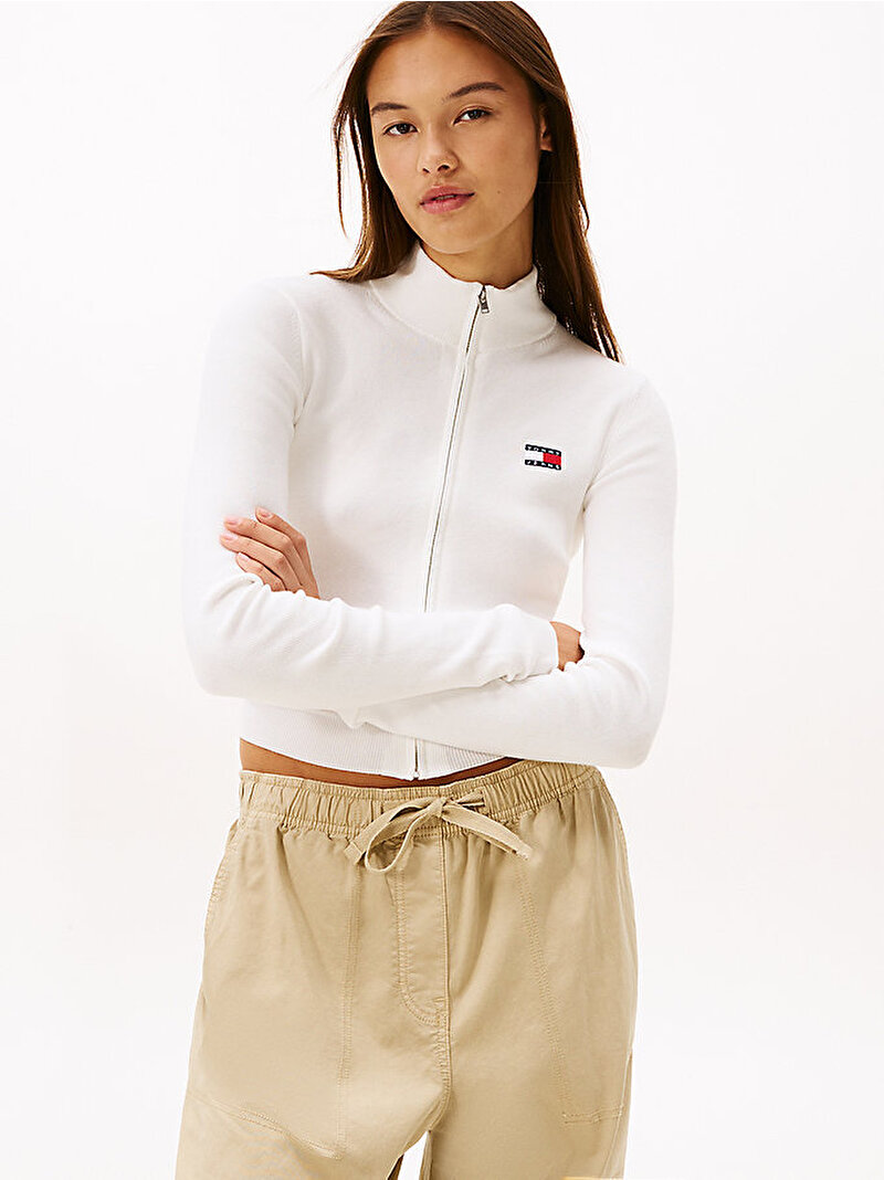 Kadın TJW Zip High Neck Kazak Ekru DW0DW20967YBL