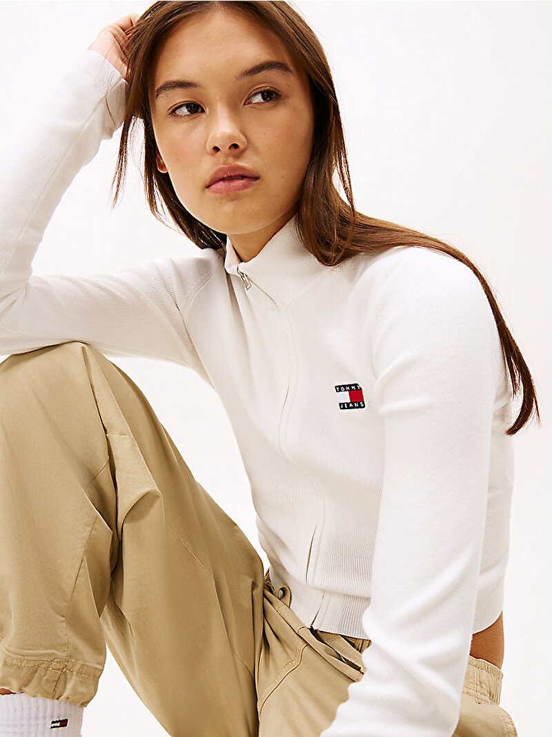 Kadın TJW Zip High Neck Kazak Ekru DW0DW20967YBL