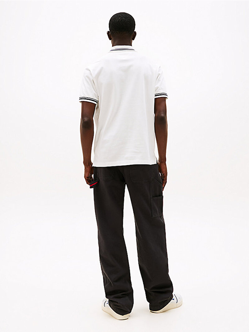 Erkek TJM Regular Tipped Polo T-shirt Ekru DM0DM21846YBL
