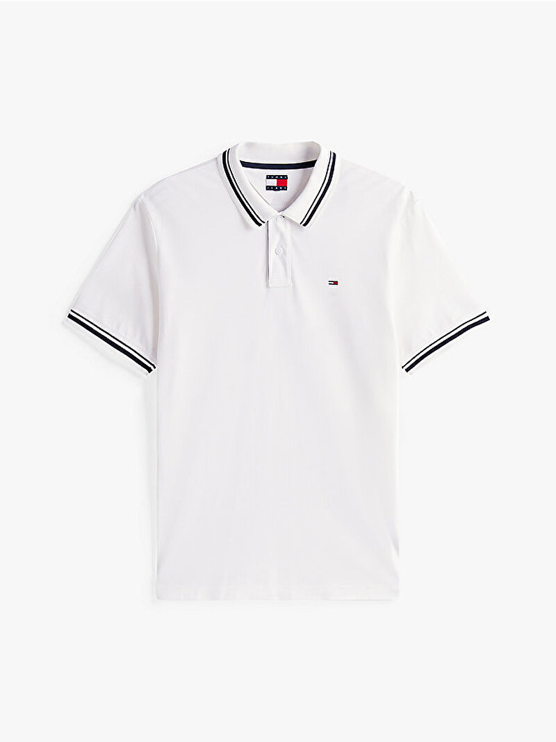 Erkek TJM Regular Tipped Polo T-shirt Ekru DM0DM21846YBL
