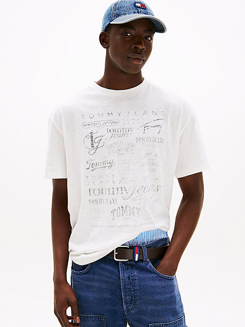 Erkek TJM Relax Archive Logo T-shirt Ekru DM0DM21584YBL