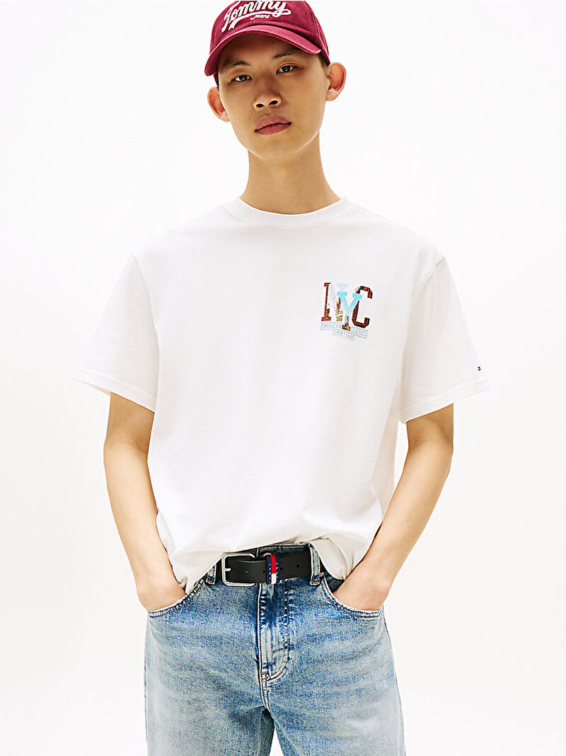 Erkek TJM Relax Novelty Graphic T-shirt Ekru DM0DM21831YBL