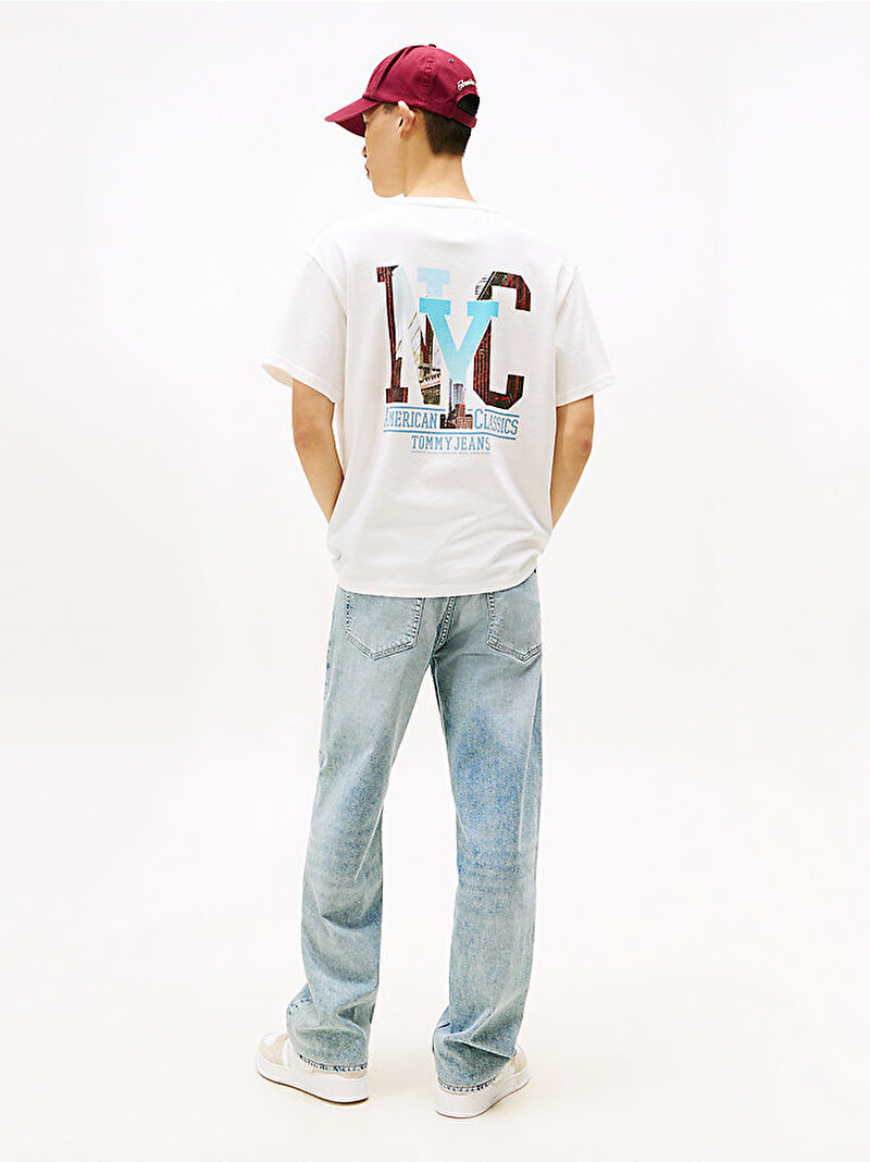 Erkek TJM Relax Novelty Graphic T-shirt Ekru DM0DM21831YBL