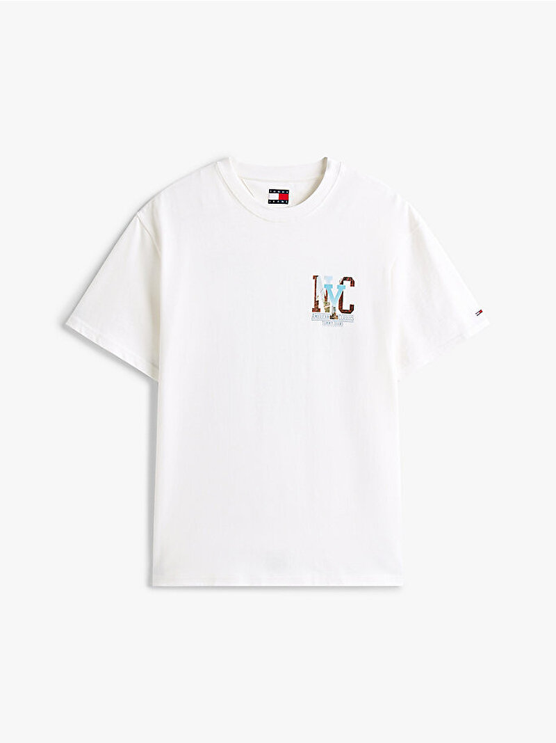 Erkek TJM Relax Novelty Graphic T-shirt Ekru DM0DM21831YBL