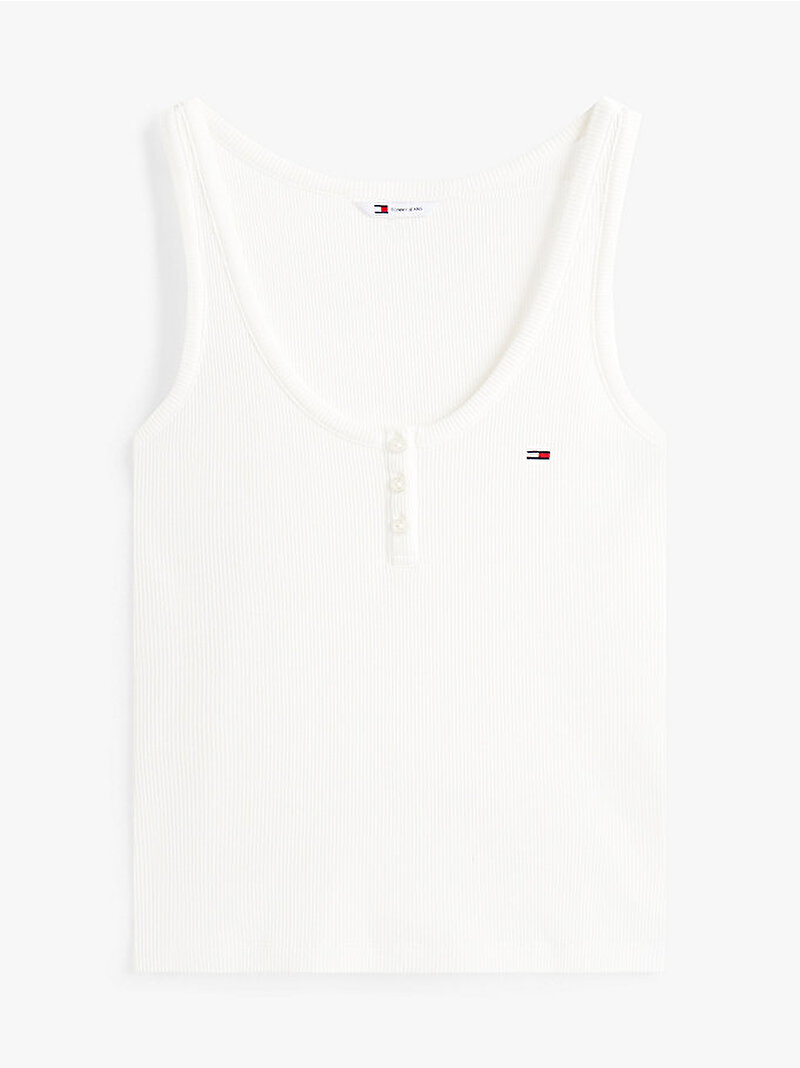 Kadın TJW Slim Henley T-shirt Ekru DW0DW20898YBL