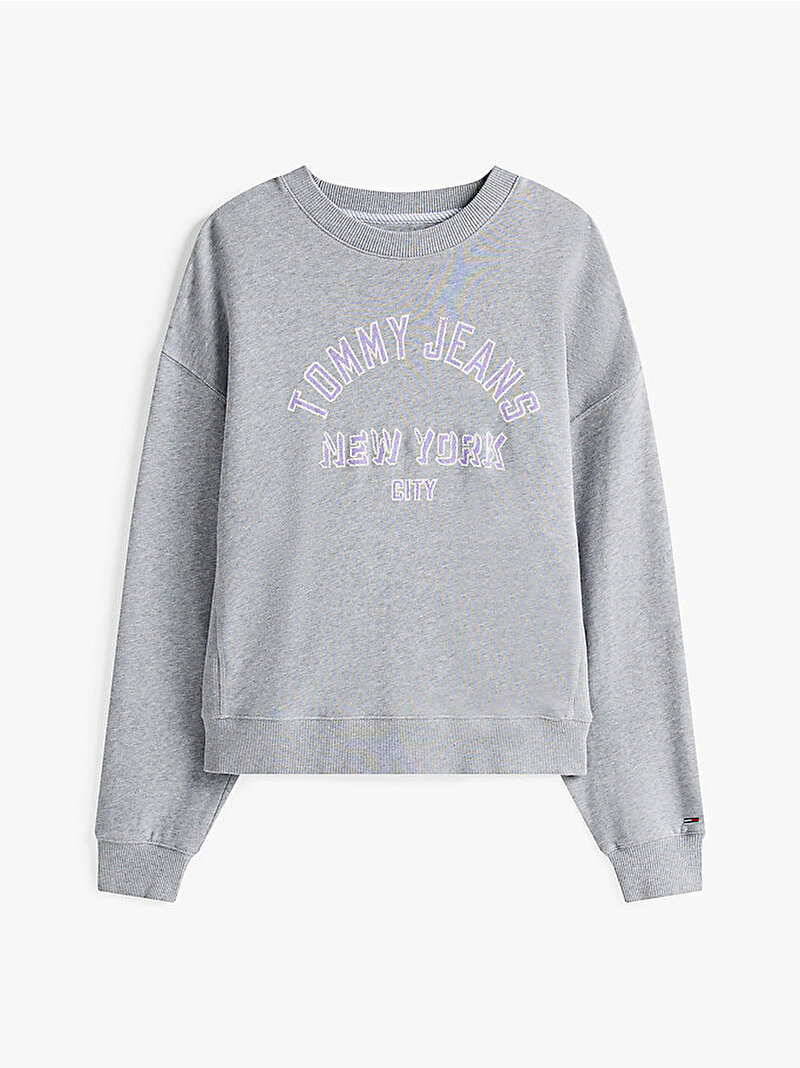Kadın TJW Boxy Varsity Oversize Sweatshirt Gri DW0DW21202Q13