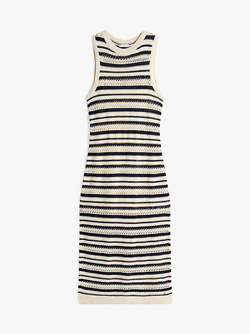 Kadın Crochet C-neck Midi Elbise Lacivert WW0WW456490AF