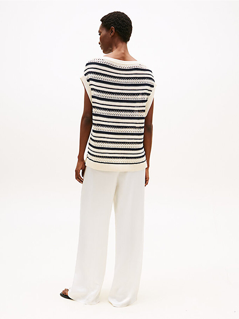 Kadın Crochet Open Neck Kazak Lacivert WW0WW465250AF