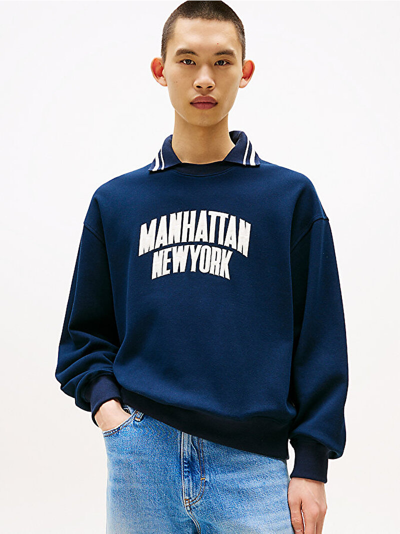 Erkek TJC Relax Pique Interlock Sweatshirt Lacivert DM0DM21621C1G