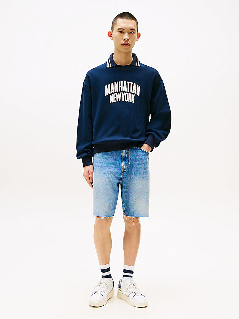Erkek TJC Relax Pique Interlock Sweatshirt Lacivert DM0DM21621C1G