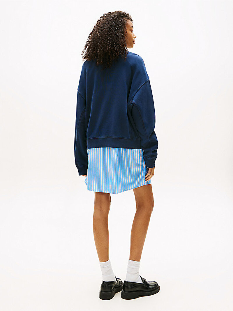 Kadın TJW Boxy Varsity Oversize Sweatshirt Lacivert DW0DW21202C1G