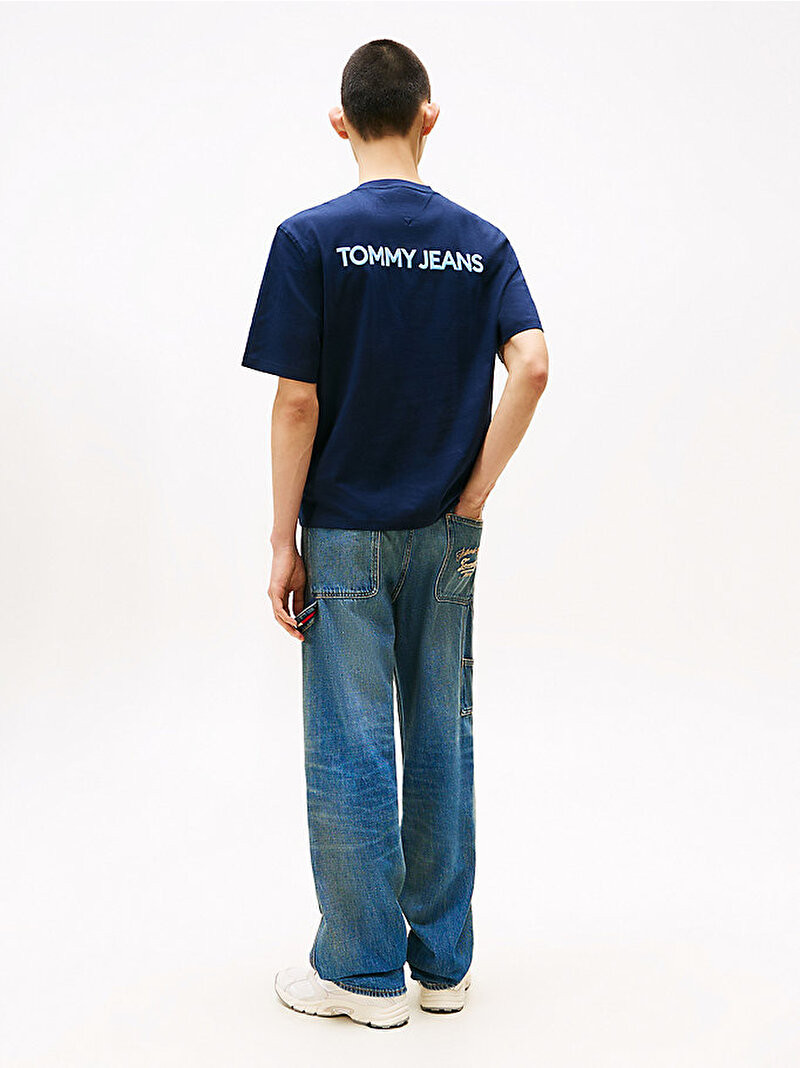 Erkek TJM 90s Pop Col T-shirt Lacivert DM0DM21785C1G