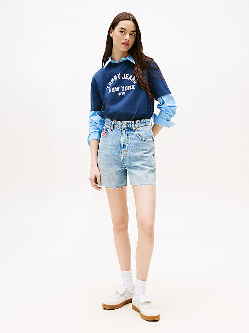 Kadın TJW Relax Varsity Oversize T-shirt Lacivert DW0DW21399C1G