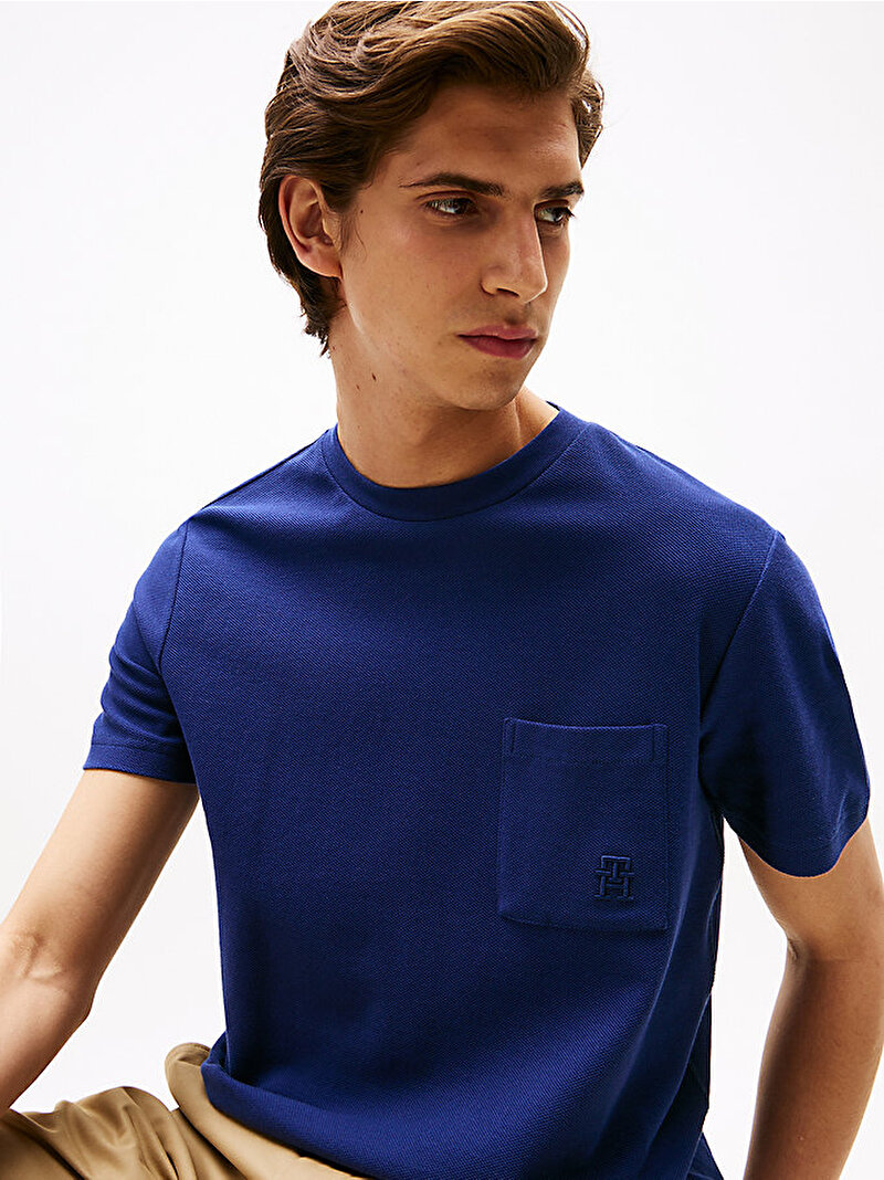 Erkek Monogram T-shirt Lacivert MW0MW39365C7G