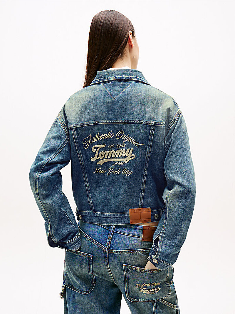 Kadın Pleated Trucker Denim Ceket Mavi  DW0DW210611A5