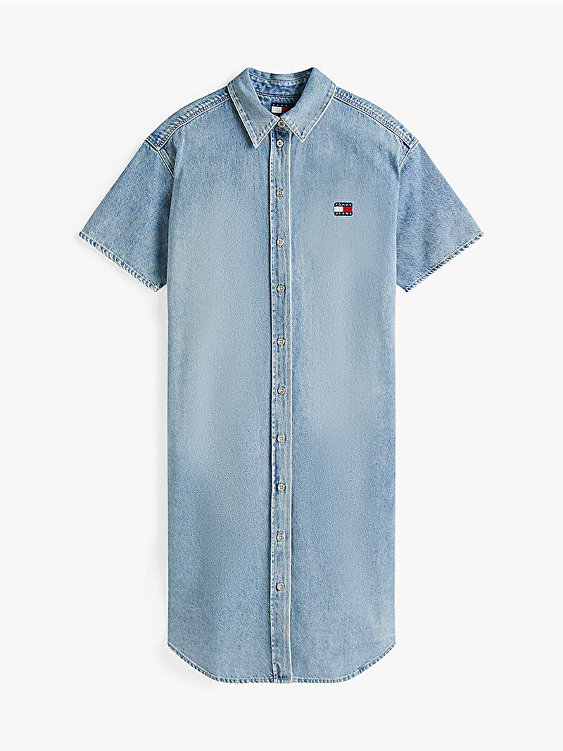 Kadın TJW Denim Gömlek Elbise Mavi  DW0DW212051AB