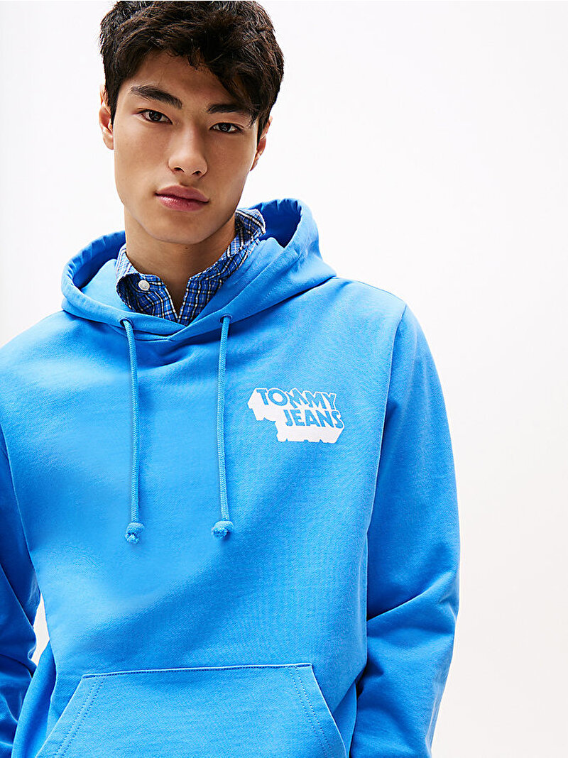 Erkek TJM Stack Back Logo Sweatshirt Mavi  DM0DM21625C39