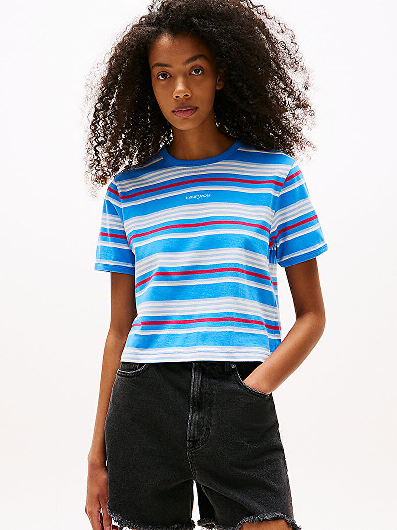 Kadın TJW Regular T-shirt Mavi  DW0DW21391C39