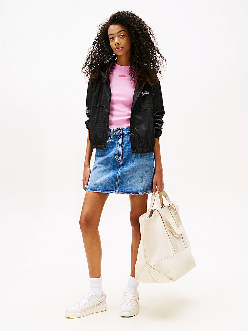 Kadın TJW Jacquard Rüzgarlık Ceket Siyah DW0DW20952BDS