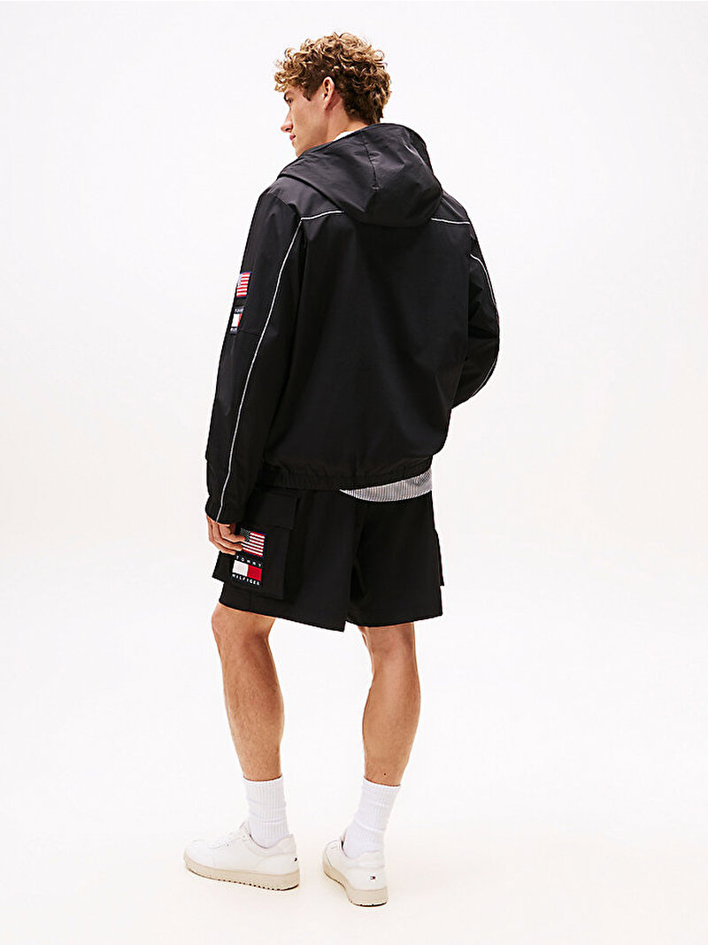 Unisex Tommy x U.S. Sail GP Team Ripstop Relaxed Rüzgarlık Siyah MW0MW41413BDS