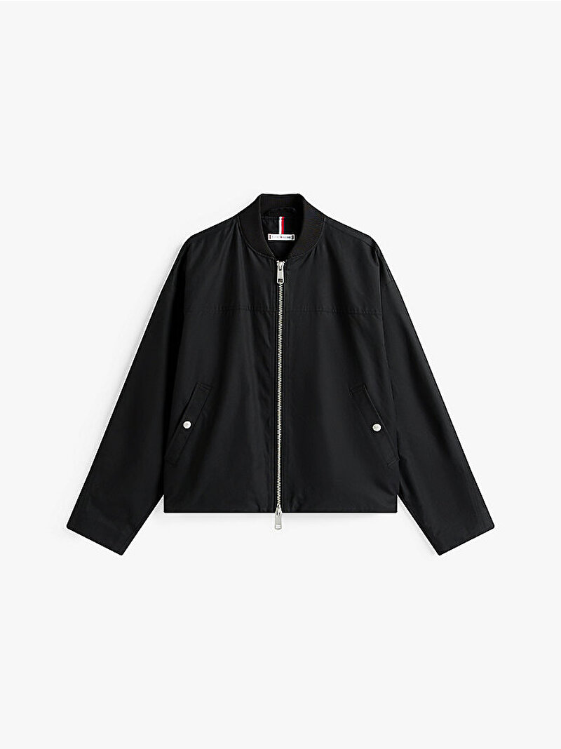 Kadın Cotton Nylon Regular Bomber Ceket Siyah WW0WW45619BDS