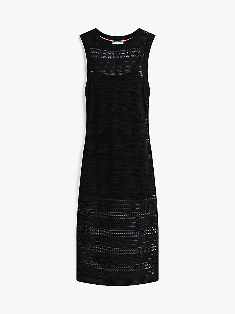 Kadın Crochet C-neck Midi Elbise Siyah WW0WW45649BDS