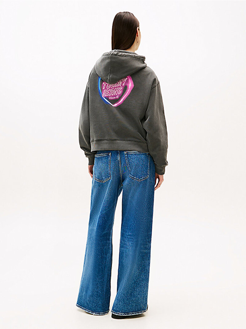 Kadın TJW Boxy Neon Hoodie Gri DW0DW20945BDS
