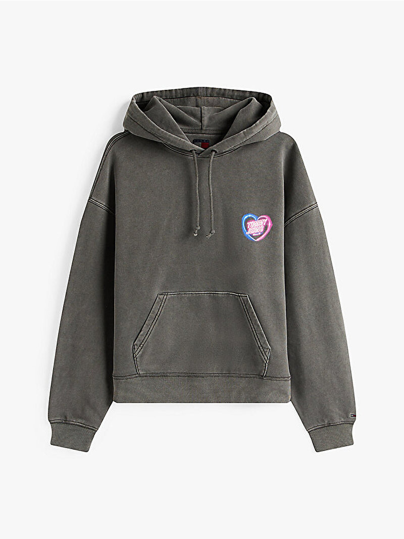 Kadın TJW Boxy Neon Hoodie Gri DW0DW20945BDS