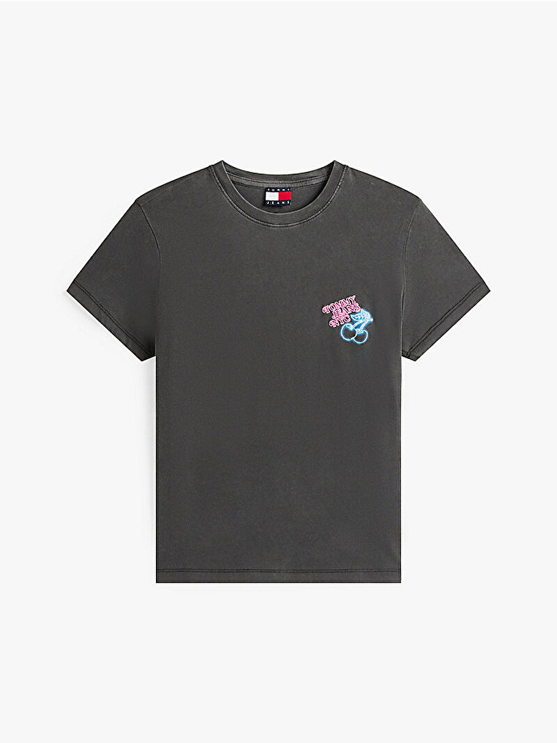 Kadın TJW Regular Neon Cherry T-shirt Gri DW0DW221120GJ