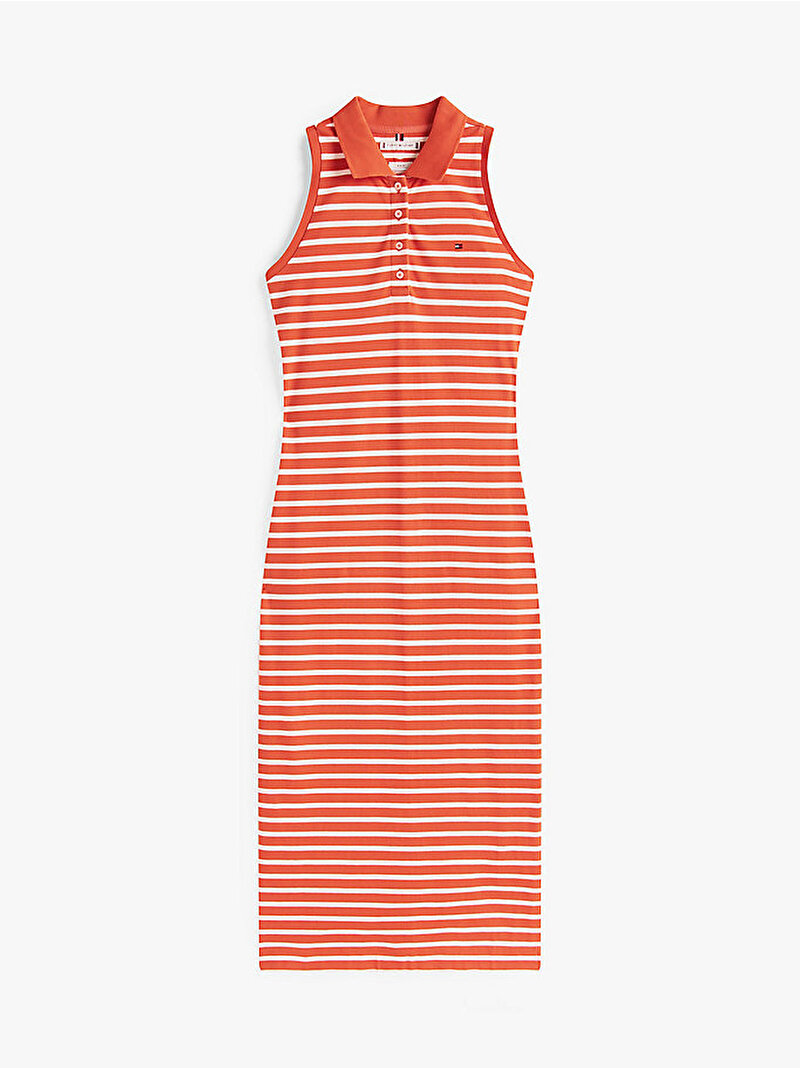 Kadın 1985 Midi Slim Polo Yaka Elbise Turuncu WW0WW457650DM