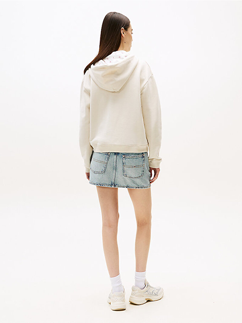 Kadın TJCW Varsity Zip Sweatshirt Ekru DW0DW21129ACH