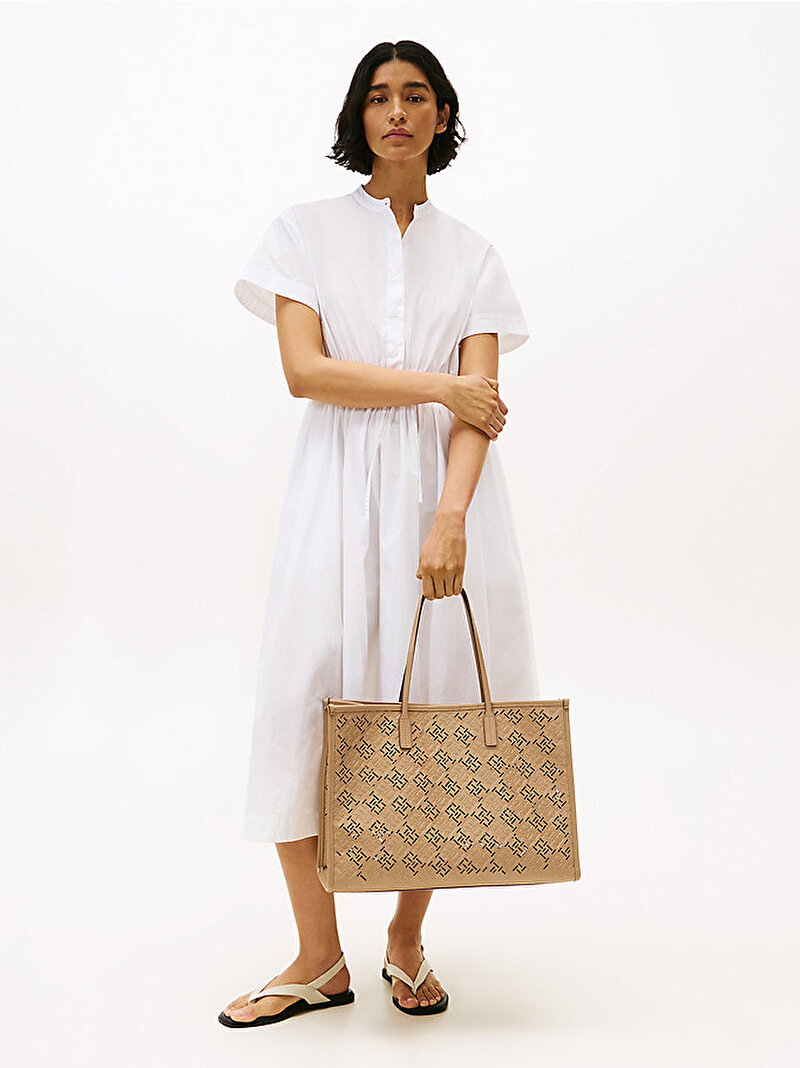 Kadın TH City Mono Tote Çanta Bej  AW0AW17501RBC