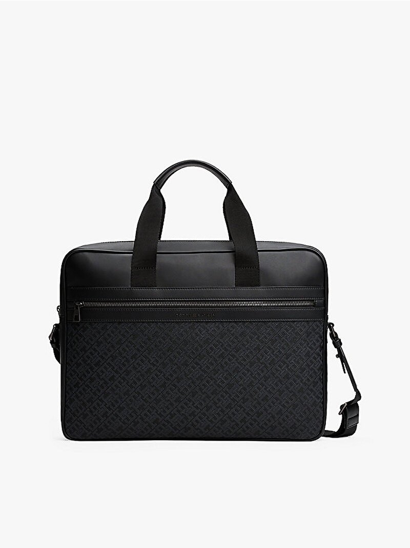 Erkek TH Monogram Laptop Çantası Siyah AM0AM13491BDS