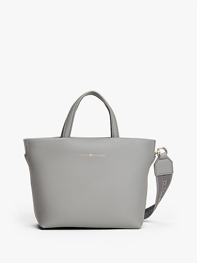 Kadın TH Logotape Mini Tote Çanta Gri AW0AW17694PRY