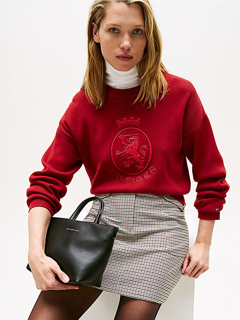 Kadın TH Logotape Mini Tote Çanta Siyah AW0AW17694BDS