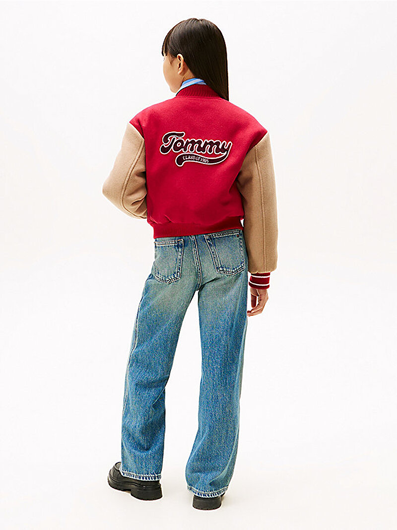 Kız Çocuk Letterman Varsity Bomber Ceket Kırmızı KG0KG08859XJP