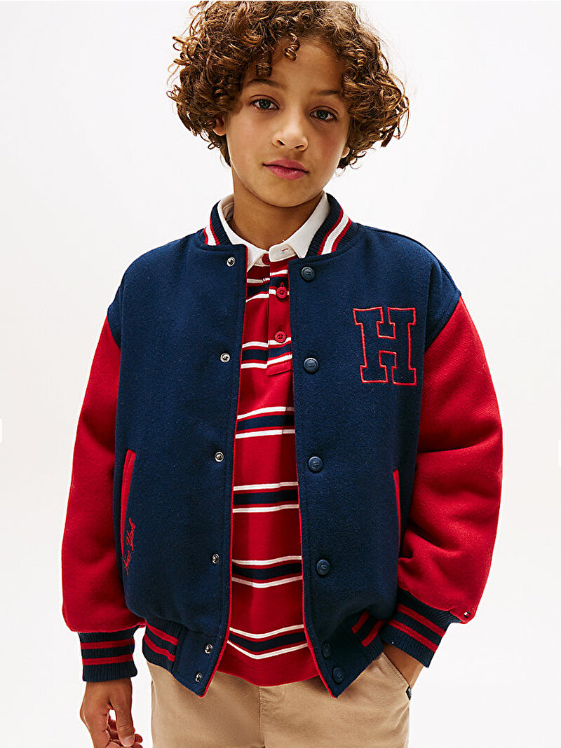 Erkek Çocuk Reversible Tommy Bomber Ceket Lacivert KB0KB09991C1G