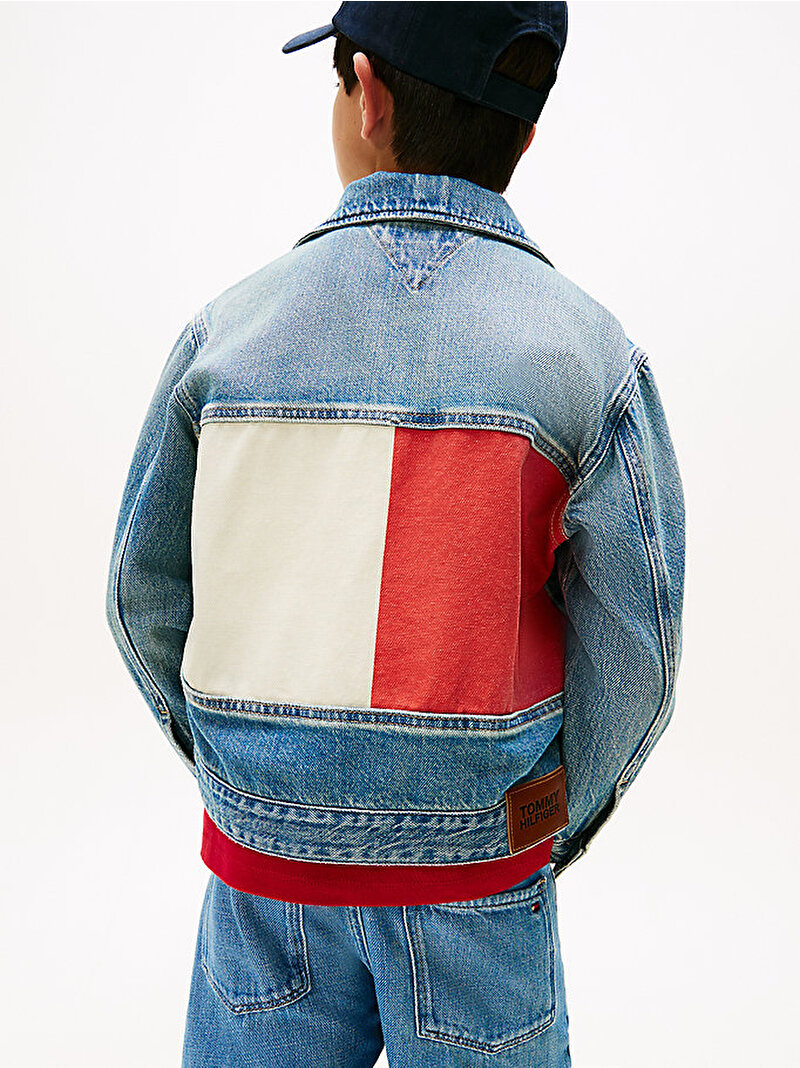 Erkek Çocuk Trucker Flag Denim Ceket Mavi  KB0KB101081AP